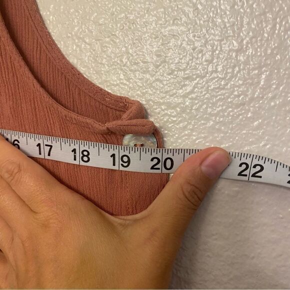 Soul Cake mauve Pink Sand tie strap long tunic dress top button lagenlook boho L - Picture 5 of 10